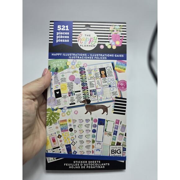 Me & My Big Ideas Sticker Sheets Happy Illustrations The Happy Planner 521 Pcs - Picture 1 of 2